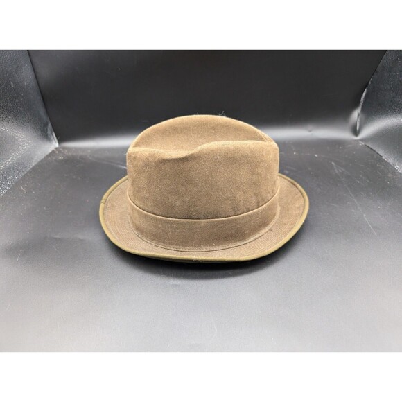 Vintage Fedora Hat Doe Suede "There's Pellon Inside" Brown Men's One Size RARE - Picture 4 of 6